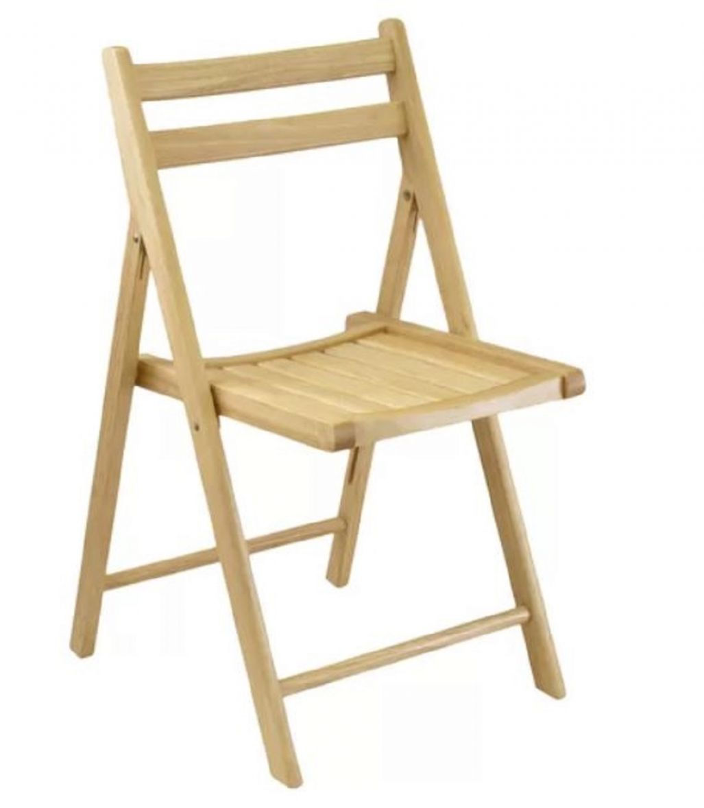 Moonlight and Rust - Honey-Color Wood Slat Folding Chair