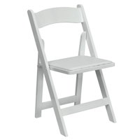 Party Tyme Rentals Padded White Resin Folding Chair